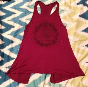 Burgundy tunic tank top